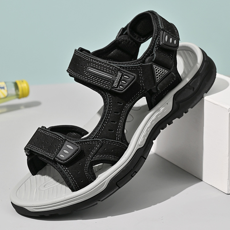 Top Layer Cowhide Beach Shoes - Side View